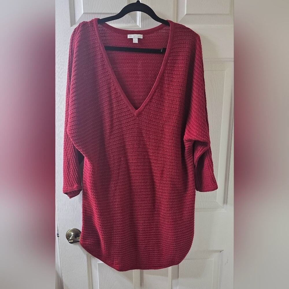 New York & Company XL Cozy Minimalist Knit Oversized  Sweater Cabincore Hygge
